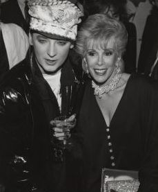 Joan Rivers with Boy George 1985, NY.jpg